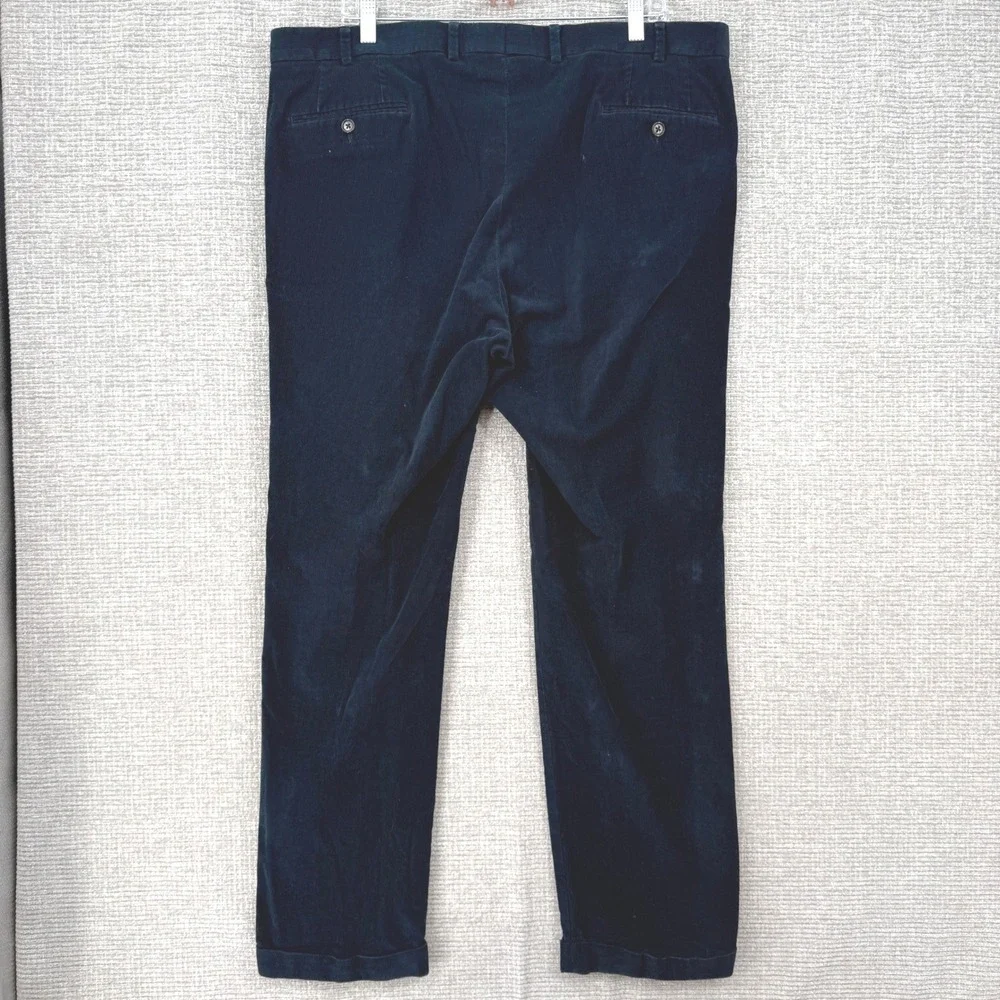 Lauren Ralph Lauren Corduroy Pants Mens 40x32 Navy Blue Pleated Cuffed Preppy